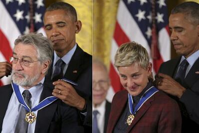 De Niro, Hanks y Ellen hacen #MannequinChallenge en la Casa Blanca