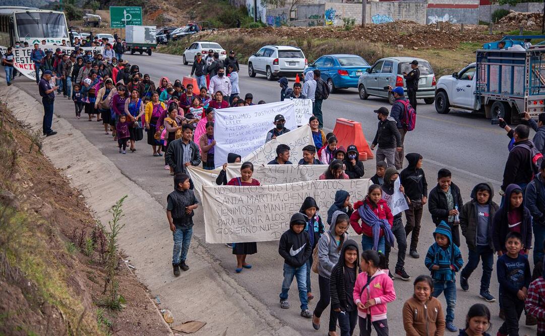 Fueron desplazados por una disputa de tierras en Santa Martha, por lo que se manifestaron hace unos días. Foto: EFE