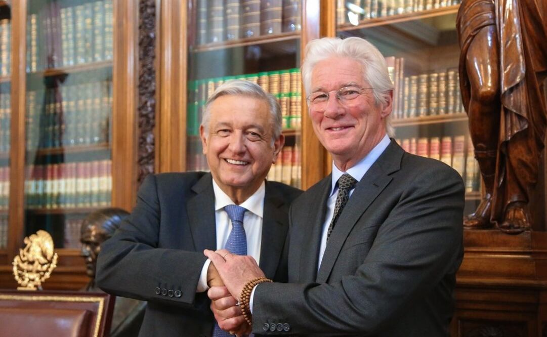 El actor Richard Gere estuvo con el presidente Andrés Manuel López Obrador. Foto: Especial
