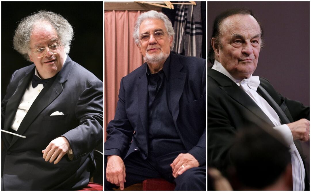 James Levine, Plácido Domingo y Charles Dutoit. Foto: archivo