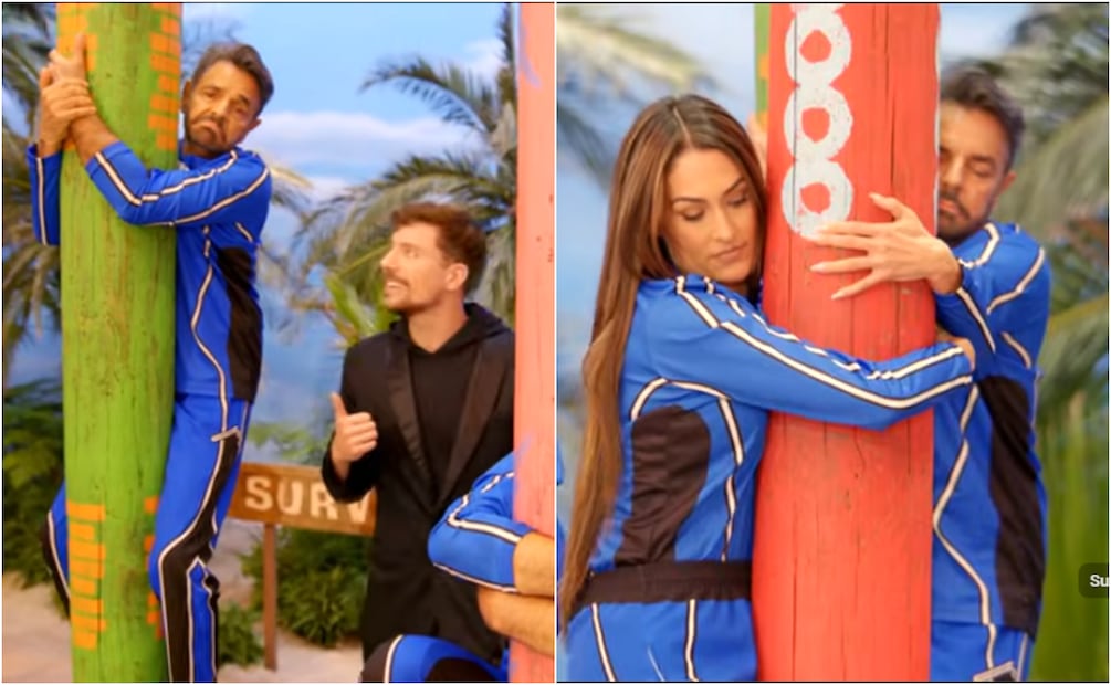 El actor mexicano mostró facilidad para pasar el primer reto físico. Foto: YouTube MrBeast