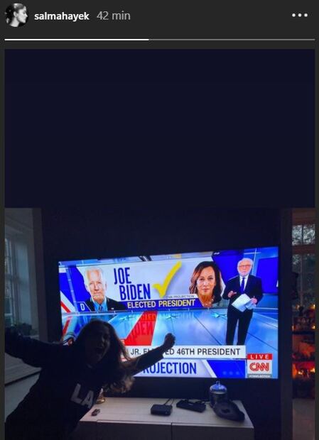 Salma Hayek y Lady Gaga estallan de felicidad por la victoria de Joe Biden 