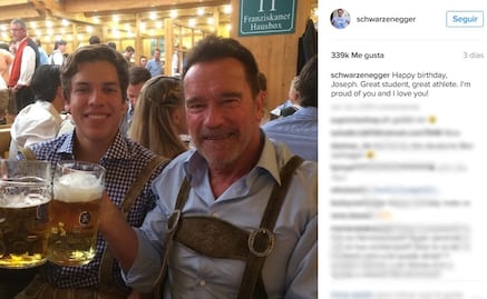 Arnold Schwarzenegger posa con su hijo que antes ocultó