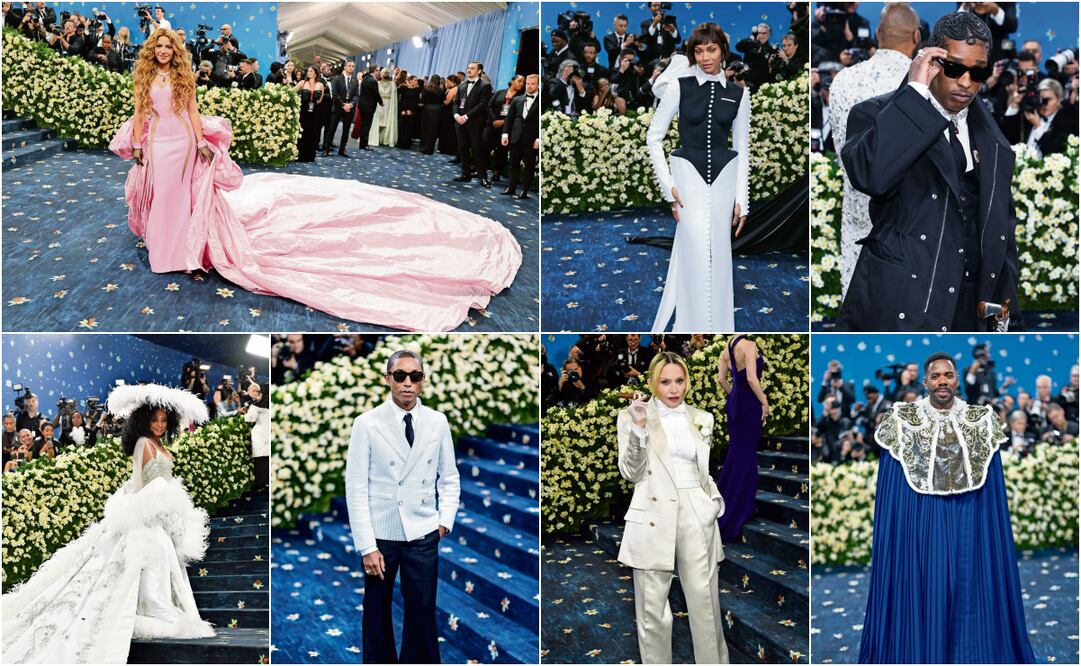 Shakira se inspiró en las grandes divas de Hollywood al seleccionar su vestido rosa que deja ver de forma discreta su piel a los costados. La cauda es referencia al maximalismo. 
El vestido blanco de Zoe Saldaña
acentuó la figura de la actriz.
A$AP Rocky y su esposa Rihanna
anunciaron que tendrán otro hijo
Tras 20 años de ausencia Diana
Ross portó un diseño de ella.
El saco de Pharrell Williams
fue hecho con 15 mil perlas.
Madonna, con chaqueta y pantalón
satinados. Diseño de Ackermann.
Colman Domingo y su capa
plizada azul real, de Valentino.
Fotos: AP, AFP y EFE