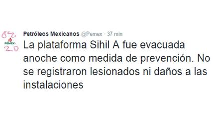 Pemex evacuated 85 workers after gas leak at platform