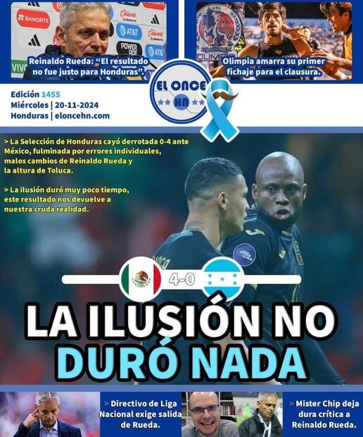 Prensa Hondureña molesta con su selección. FOTO: ESPECIAL