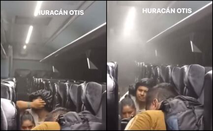 VIDEO: Pasajeros quedan atrapados en un autobús durante impacto del huracán “Otis” en Acapulco