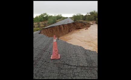Lluvia derrumba carretera en Sonora y deja incomunicados a pobladores
