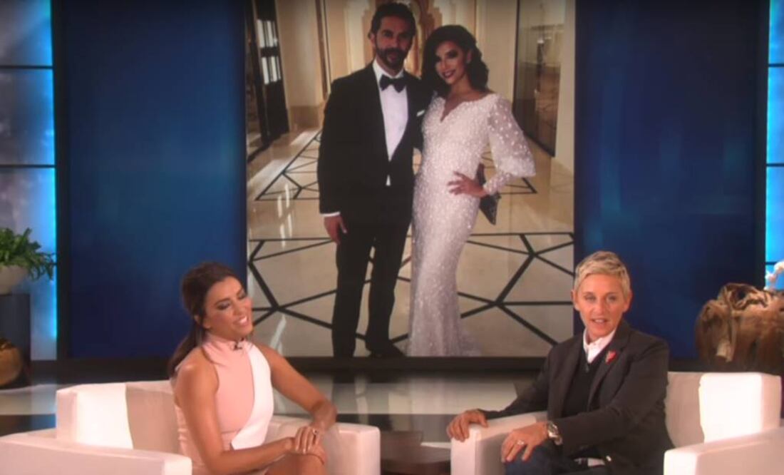 Longoria presumió su anillo de compromiso en el programa de Ellen DeGeneres. (FOTO: YouTube)