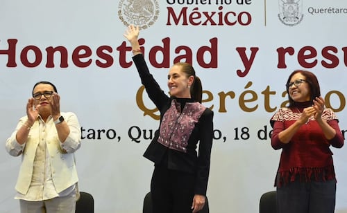 Sheinbaum reafirma lucha por la Independencia y soberanía; Mauricio Kuri le da la bienvenida a Querétaro