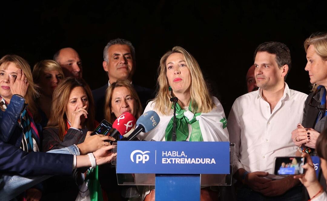 La presidenta del PP y candidata a la presidencia de la Junta de Extremadura, María Guardiola. Foto: EFE