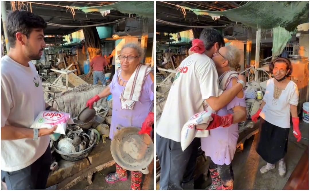 El influencer Alex Serrano viajó a Poza Rica para apoyar a los damnificados. Foto: Captura de pantalla @alexserrano