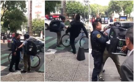 Captan en video supuesto abuso policial y agresión a repartidor de Uber Eats