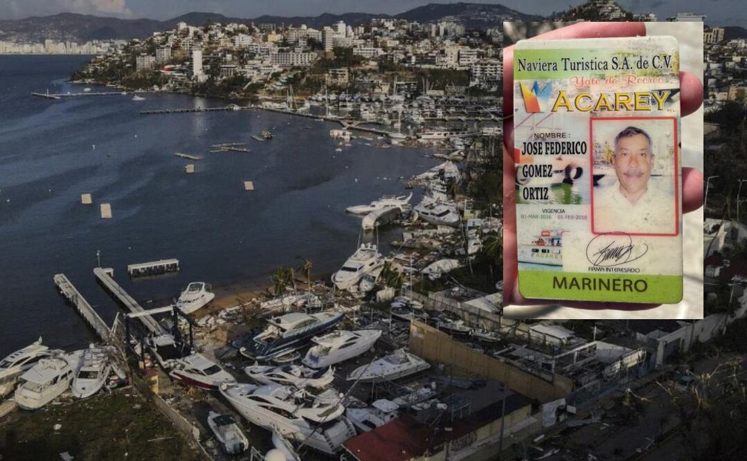 Este es el segundo integrante de la tripulación de Acarey rescatado de los que cuidaban la embarcación la noche cuando Otis devastó el puerto. Foto: Especial