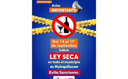 Este lunes inicia ley seca en Huixquilucan; durará 3 días