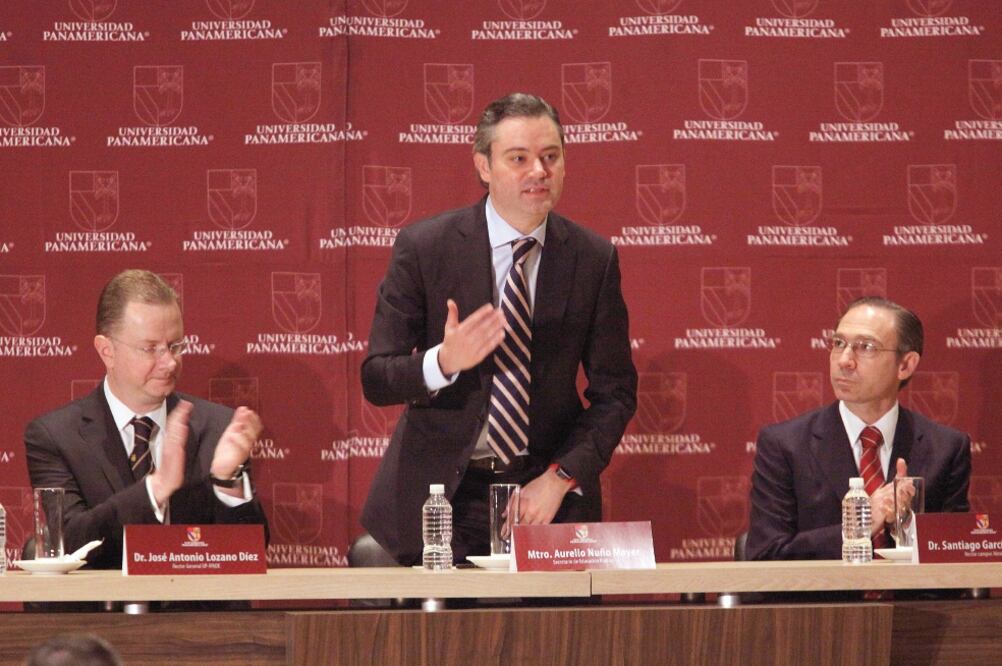 En un encuentro en la Universidad Panamericana, Aurelio Nuño, titular de la SEP, destacó que la dependencia a su cargo trabaja en la recuperación de la rectoría del Estado en materia educativa (LUCIA GODINEZ. EL UNIVERSAL)