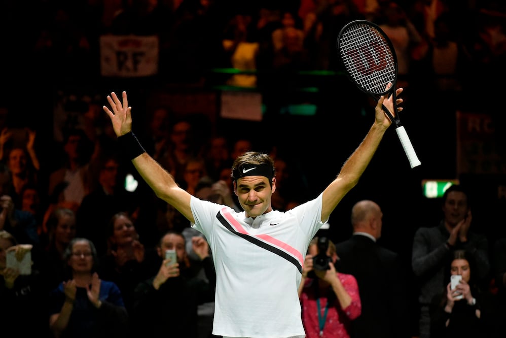 AFP. Roger Federer festeja el triunfo frente a Robin Haase