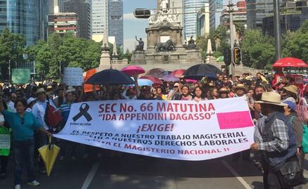 CNTE marchará del Ángel al Zócalo a las 10:00 horas