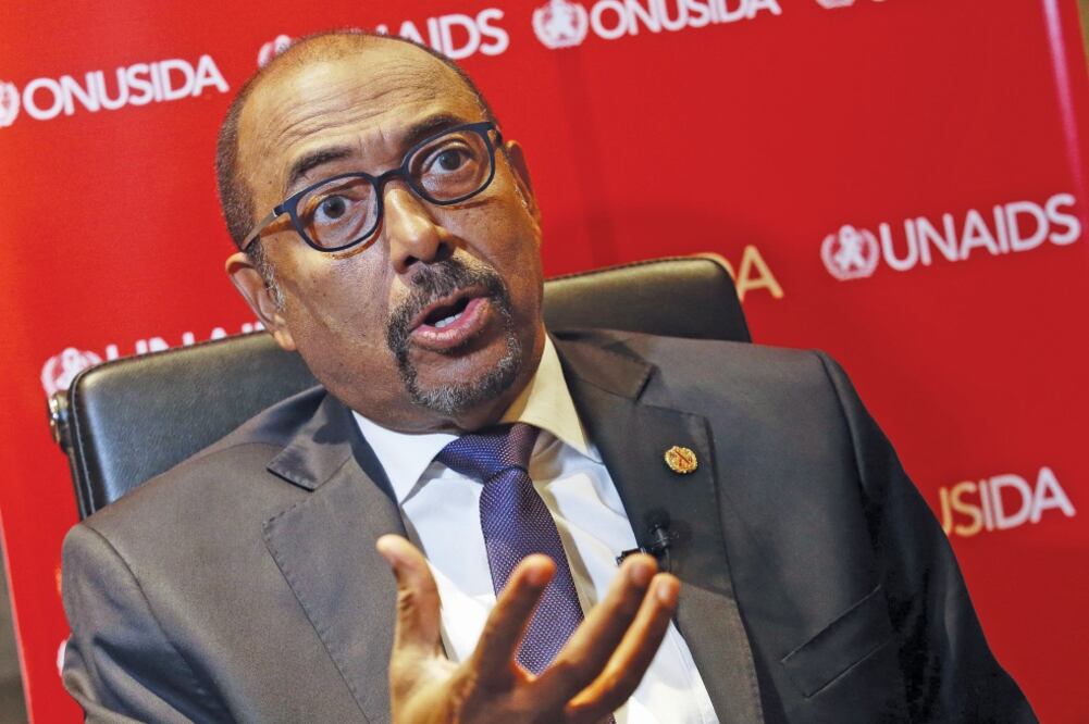 El director ejecutivo de Onusida, Michel Sidibé, durante una visita a Santiago de Chile enmarcada en la primera misión del directivo al Cono Sur de América (FELIPE TRUEBA. EFE)