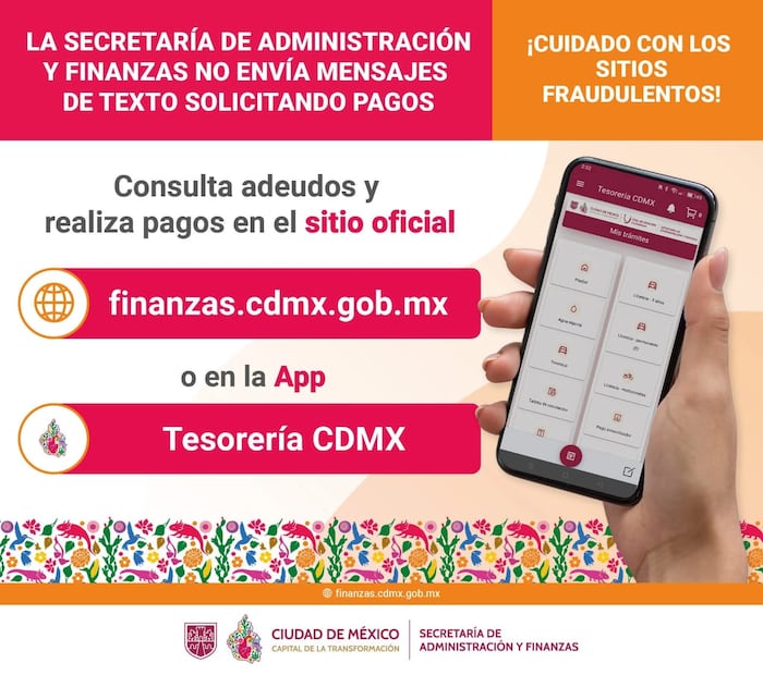 CDMX alerta por mensajes falsos de multas de tránsito; advierte posible fraude a automovilistas. Foto: Especial