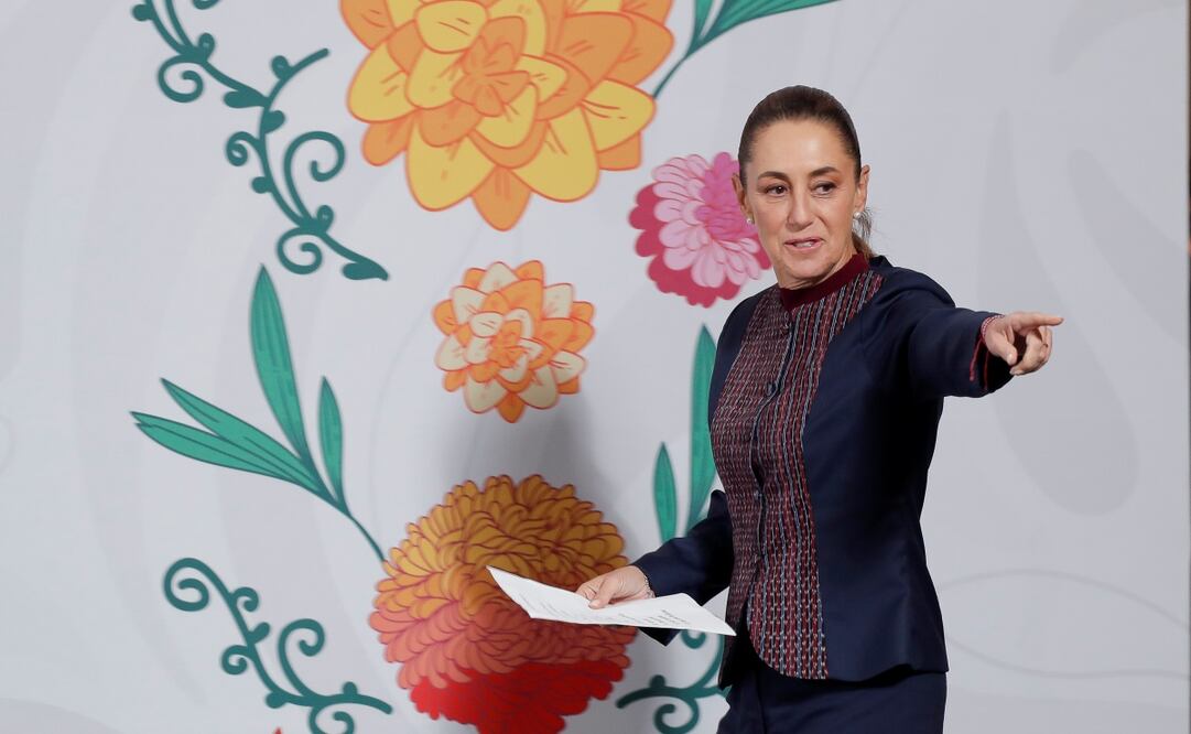 Claudia Sheinbaum en su conferencia matutina del 18 de noviembre de 2025. Foto: EFE/ Isaac Esquivel