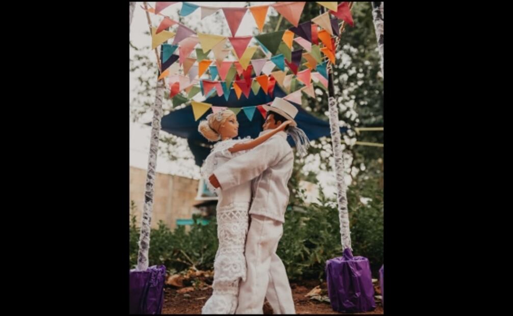 Realizan boda maya con muñecos en Yucatán