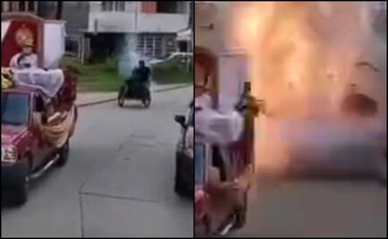 Muere al explotar su triciclo por pirotecnia en procesión de Tabasco