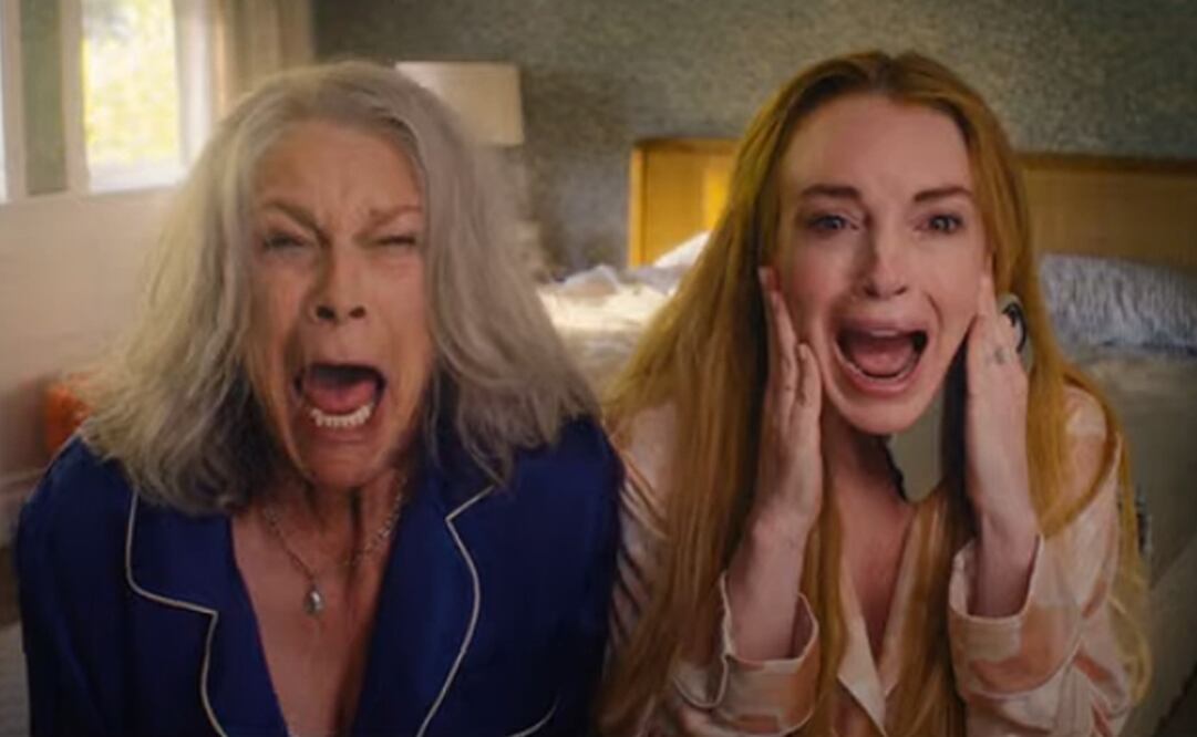 Jamie Lee Curtis y Lindsay Lohan  en una escena del tráiler de "Un viernes de locos 2".