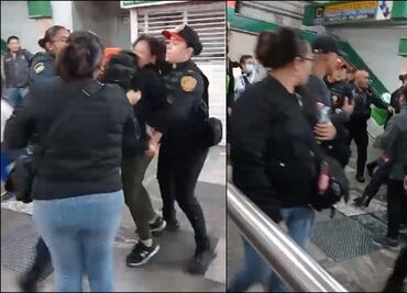 VIDEO: Ambulantes VS policías; reportan riña en Línea 8 del Metro