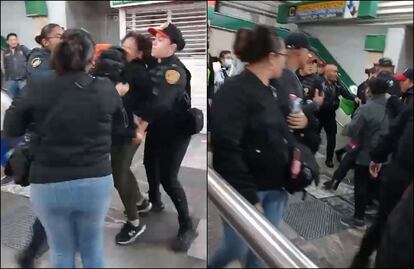 VIDEO: Ambulantes VS policías; reportan riña en Línea 8 del Metro