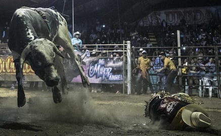 Por 30 mil pesos, niños montan toros en los jaripeos