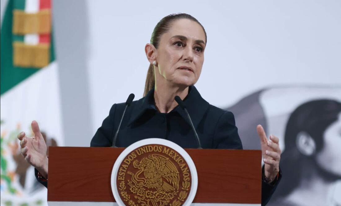 La presidenta Claudia Sheinbaum Pardo durante la mañanera del 21 de agosto de 2025. Foto: Fernanda Rojas/EL UNIVERSAL