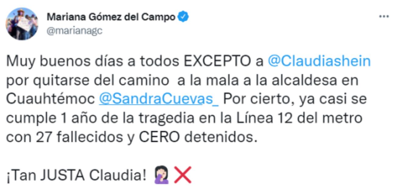 Claudia Sheinbaum "aún no me quita del camino, sigo siendo alcaldesa de Cuauhtémoc": Sandra Cuevas
