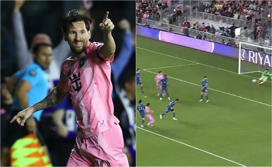 Lionel Messi abrió el marcador contra el Sporting Kansas City. FOTO: ESPECIAL
