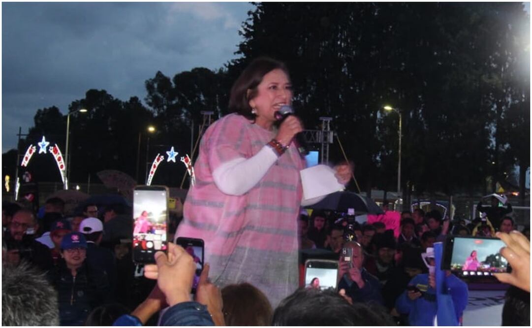 Xóchitl Gálvez durante mitin en San Andrés Cholula, Puebla. Foto: Omar Contreras/ EL UNIVERSAL