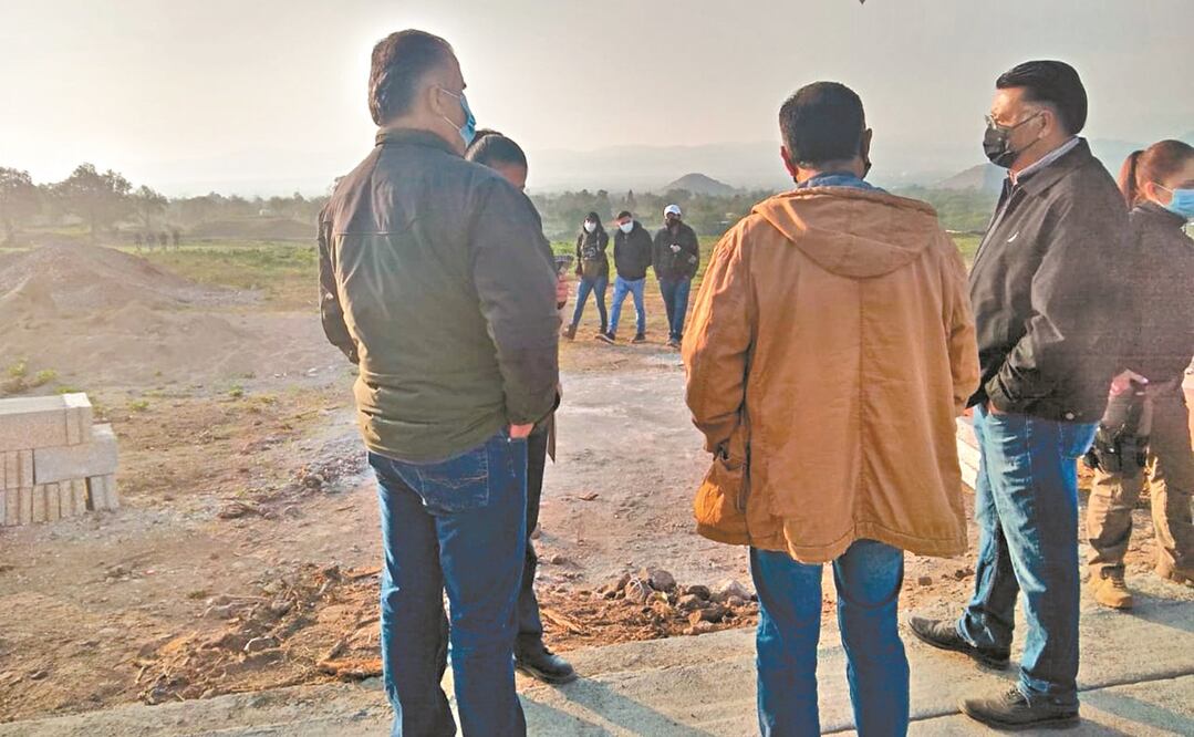 Autoridades en Oztoyohualco, parte de la Zona Arqueológica de Teotihuacán, detuvieron la construcción de un parque ecoturístico. Foto: Cortesía Secretaría de Cultura