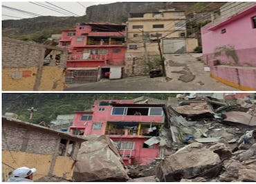En imágenes, el antes y el después del derrumbe en el Cerro del Chiquihuite