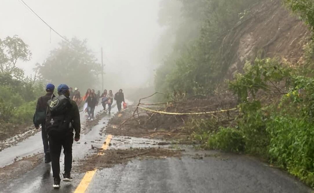 Se mantienen las afectaciones en el estado de Hidalgo derivadas de las lluvias, que han provocado derrumbes, daños en caminos, caída de infraestructura y personas no localizadas. Foto: especial