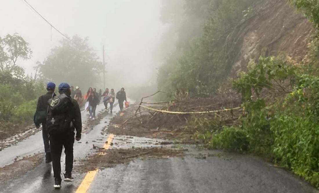 Se mantienen las afectaciones en el estado de Hidalgo derivadas de las lluvias, que han provocado derrumbes, daños en caminos, caída de infraestructura y personas no localizadas. Foto: especial