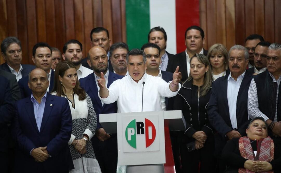 Anuncio de Alejandro Moreno en relación al resultado de las encuestas del Frente Amplio por México. Foto: Germán Espinosa/ EL UNIVERSAL
