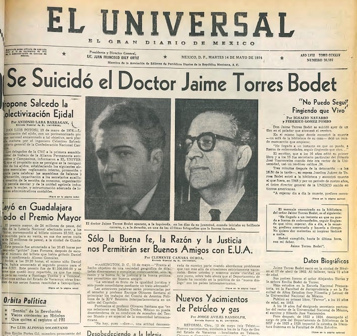 El día que se suicidó el poeta Jaime Torres Bodet