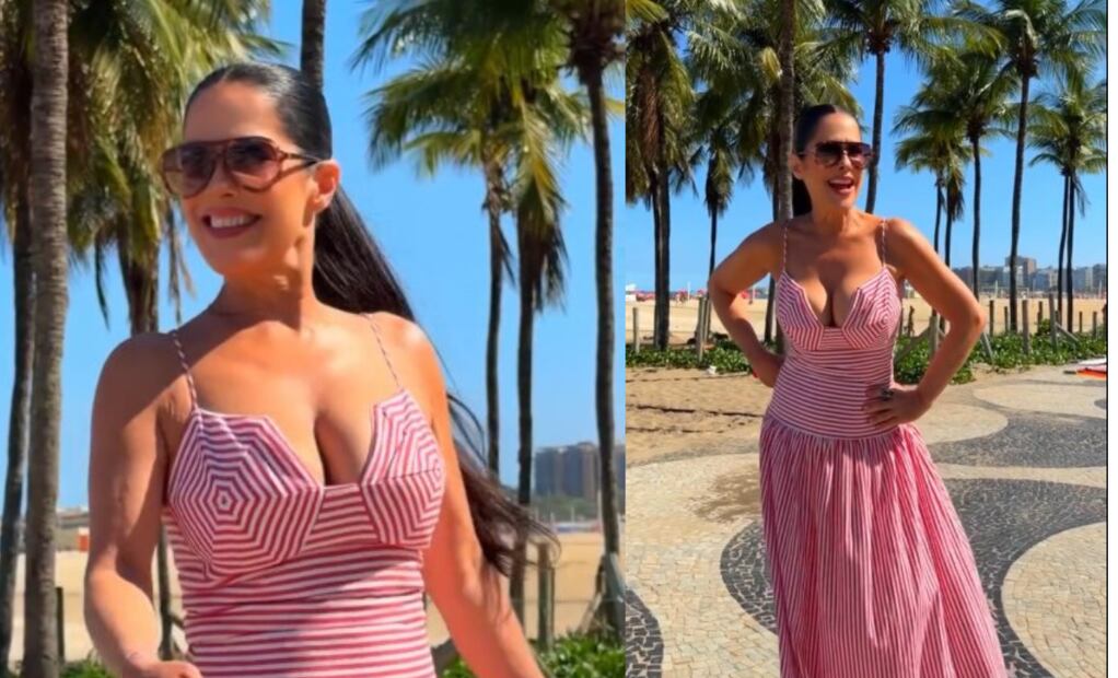 Martha Debayle apostó por un escote poco común en las prendas de playa. Foto: Instagram @marthadebayle