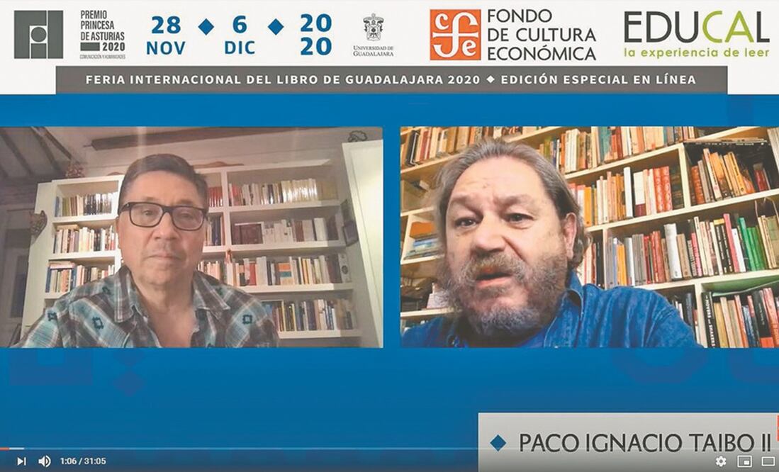 Carlos Bardem y Paco Ignacio Taibo II. Foto: ESPECIAL