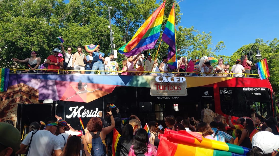 La marcha por la diversidad sexual en Yucatán, reunió a cientos de personas. Foto: Especial