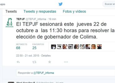 TEPJF sesiona mañana por elección de gobernador en Colima