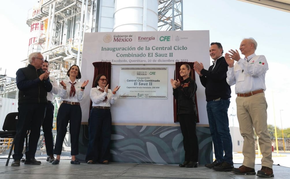 Emilia Calleja durante la Inauguración de la Central de Ciclo Combinado "El Sauz II" llamada "Josefa Ortiz Téllez Girón" en Querétaro (20/12/2025). Foto: Presidencia
