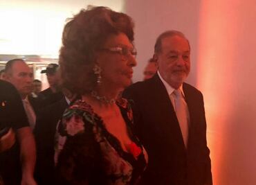 Sophia Loren visita México, del brazo de Slim