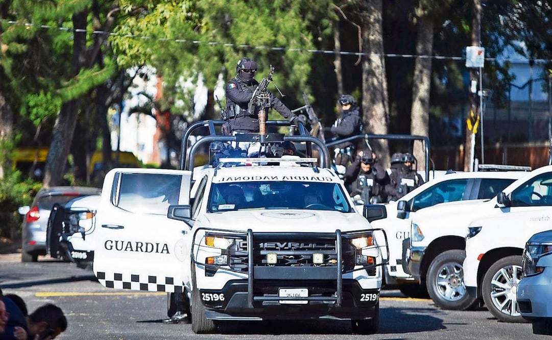 La Guardia Nacional brinda seguridad en una reunión sobre el Plan Michoacán para la Paz y la Justicia, en las instalaciones del cuartel Morelos, en la XXI Zona Militar de Morelia, el 13 de noviembre pasado. Foto: ENRIQUE CASTRO/AFP