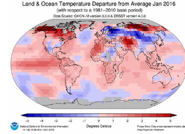 Enero, el mes más caluroso desde 1880