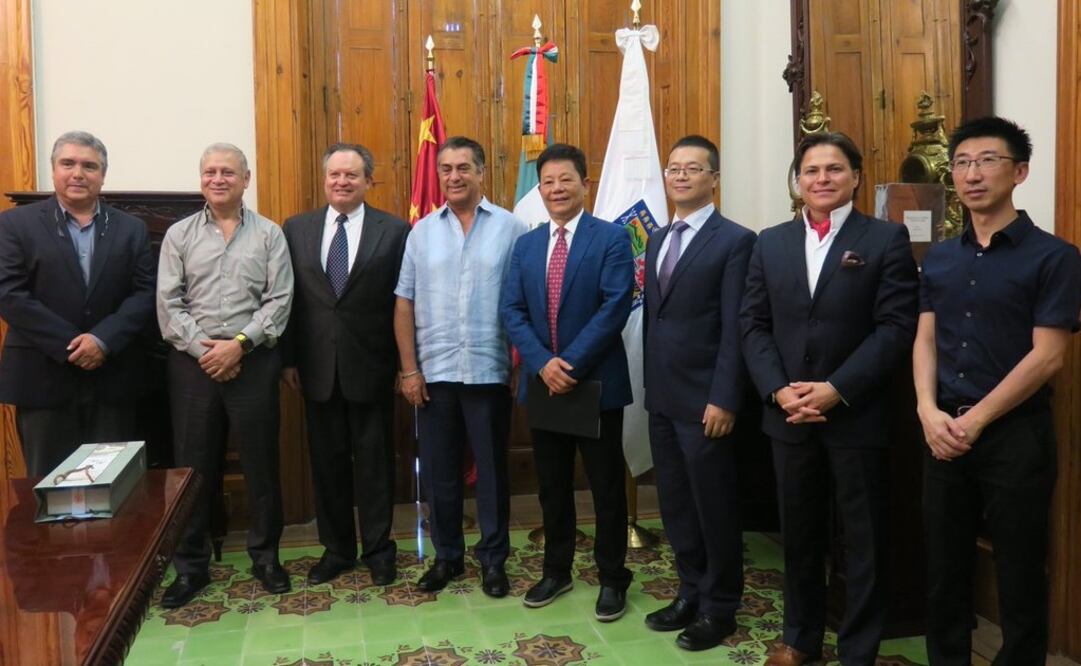 El gobernador Jaime Rodríguez, se reunió con inversionistas chinos (Tomada de Twitter @SedetNL)